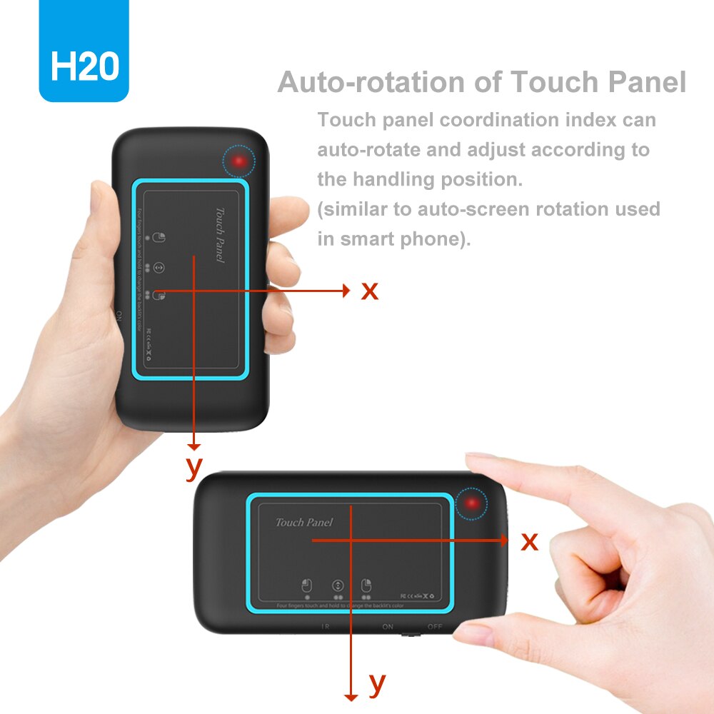 Wechip Backlit H20 Mini Wireless Keyboard 2.4Ghz Engels Air Mouse Ir Leren Met Touchpad Afstandsbediening Android Tv Box pk I8