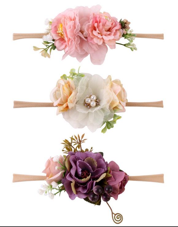 Accessori Dei Capelli Della Neonata 3pz Bambini Del bambino Del Fiore di Cerimonia Nuziale Ghirlanda di Capelli Della fascia Floreale corona Fotografia: 17835C