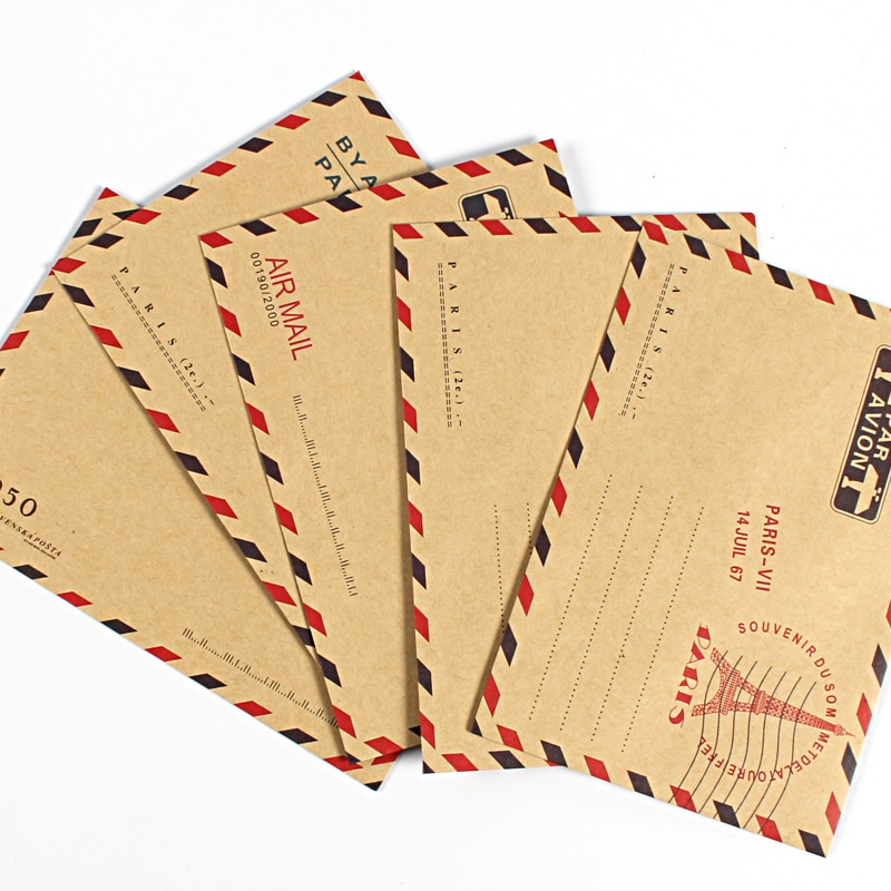 Enveloppes Vintage en papier Kraft, pour Invitations d&#39;affaires, carte postale, lettre, portefeuille pour , papeterie par courrier aérien, 10 pièces
