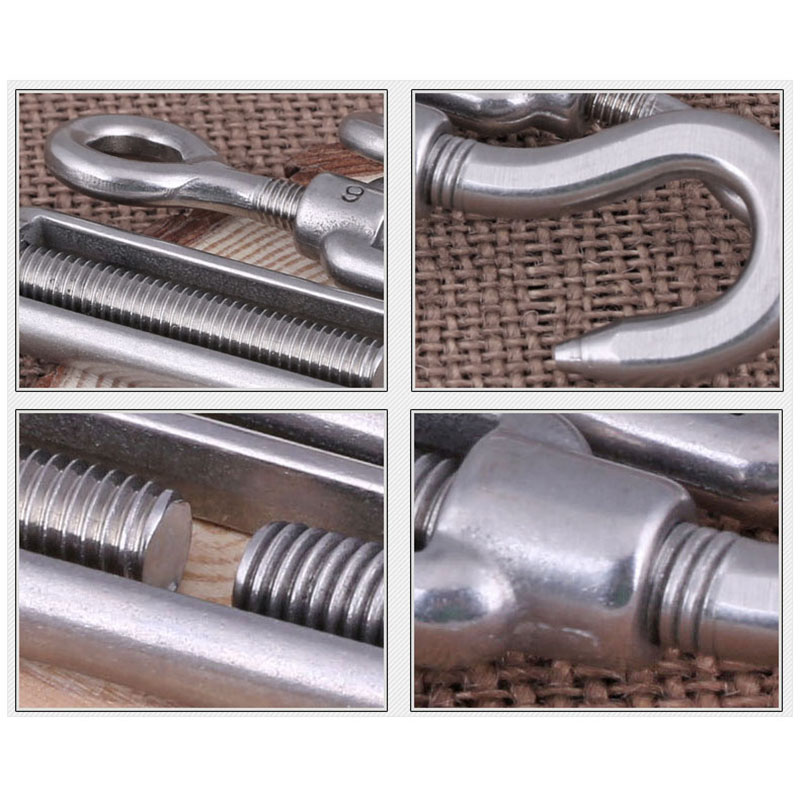 Turnbuckle Wire Strainer Tensioner Hook Eye Zinc Plated 6MM (pack 3)