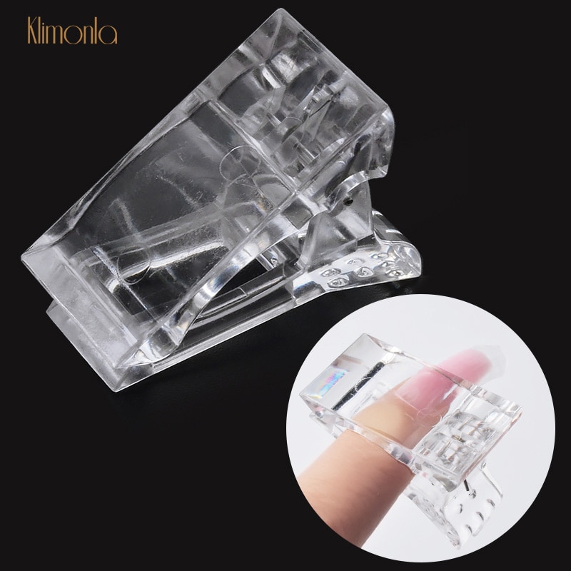 2 Stuks Transparante Crystal Nail Extension Clip Nail Gel Gebouw Nail Art Tips Uitgebreide Lijm Clips Manicure Builder Gereedschap