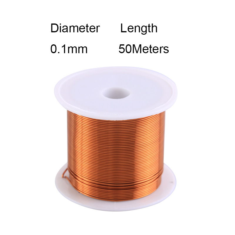 Cable de cobre de 0,06mm, 0,08mm, 0,1mm, 0,15mm, 0,2mm, 0,25mm, 0,3mm-0,65mm, Cable magnético, bobina de alambre de bobinado de cobre esmaltado: Marfíl