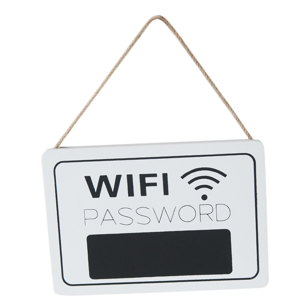 Enkeltsidet wifi-adgangskode tavle, væghængende træplade, træ-internetskilt til vægdør hjemme cafe barindretning