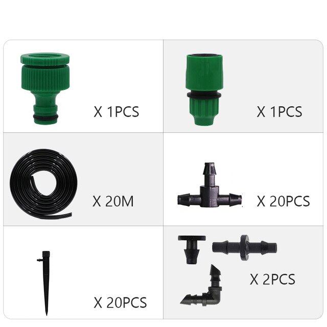 Automatic Drip Irrigation System Garden Irrigation Systems Watering Kits with Adjustable Dripper: 20M
