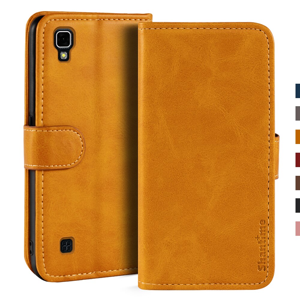 Case For LG X Power Case Magnetic Wallet Leather Cover For LG X Power Stand Coque Phone Cases: Light brown