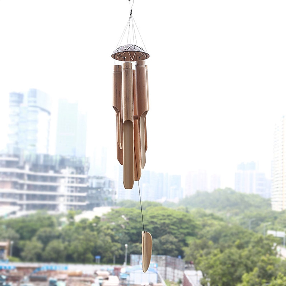 Wood Handmade Bamboo Wind Chimes Outdoor Living Wind Chimes Copper Wind Chimes Home Window Hanging Decoration XNC