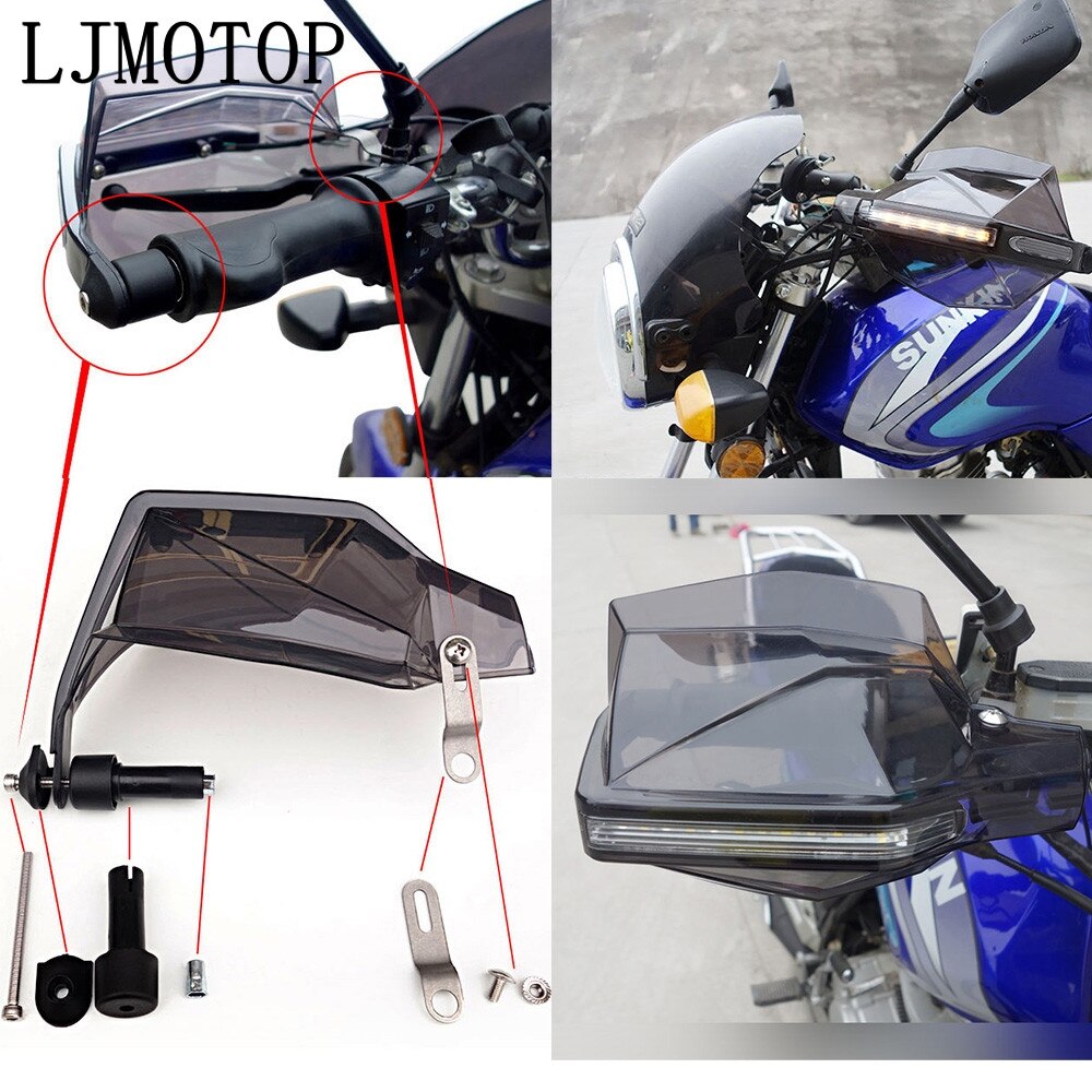 Motorcycle Hand Guard Handle Protector HandGuards with LED Signal Light For SUZUKI SV1000/S TL1000 R/S DL650/V-STROM GSR600
