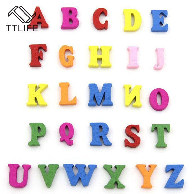 100 st pyssel hantverk barn pussel leksaker pedagogisk trä alfabet leksak scrabble bokstäver färgglada dekorativa bokstäver siffror