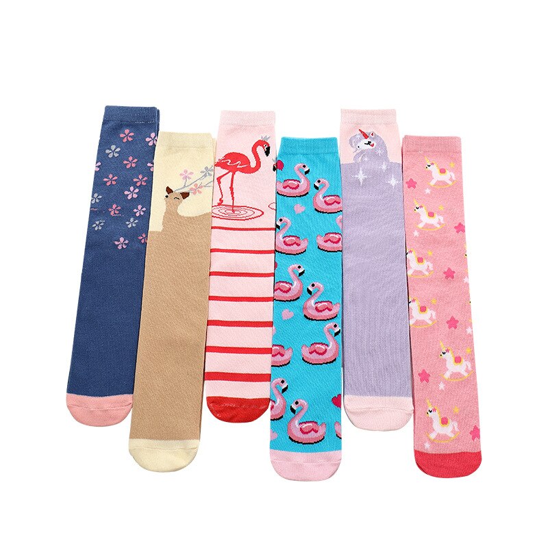 Calze per bambini calze per bambini Flamingo calze dritte per ragazze calze lunghe sopra il ginocchio calze per bambini calze al ginocchio
