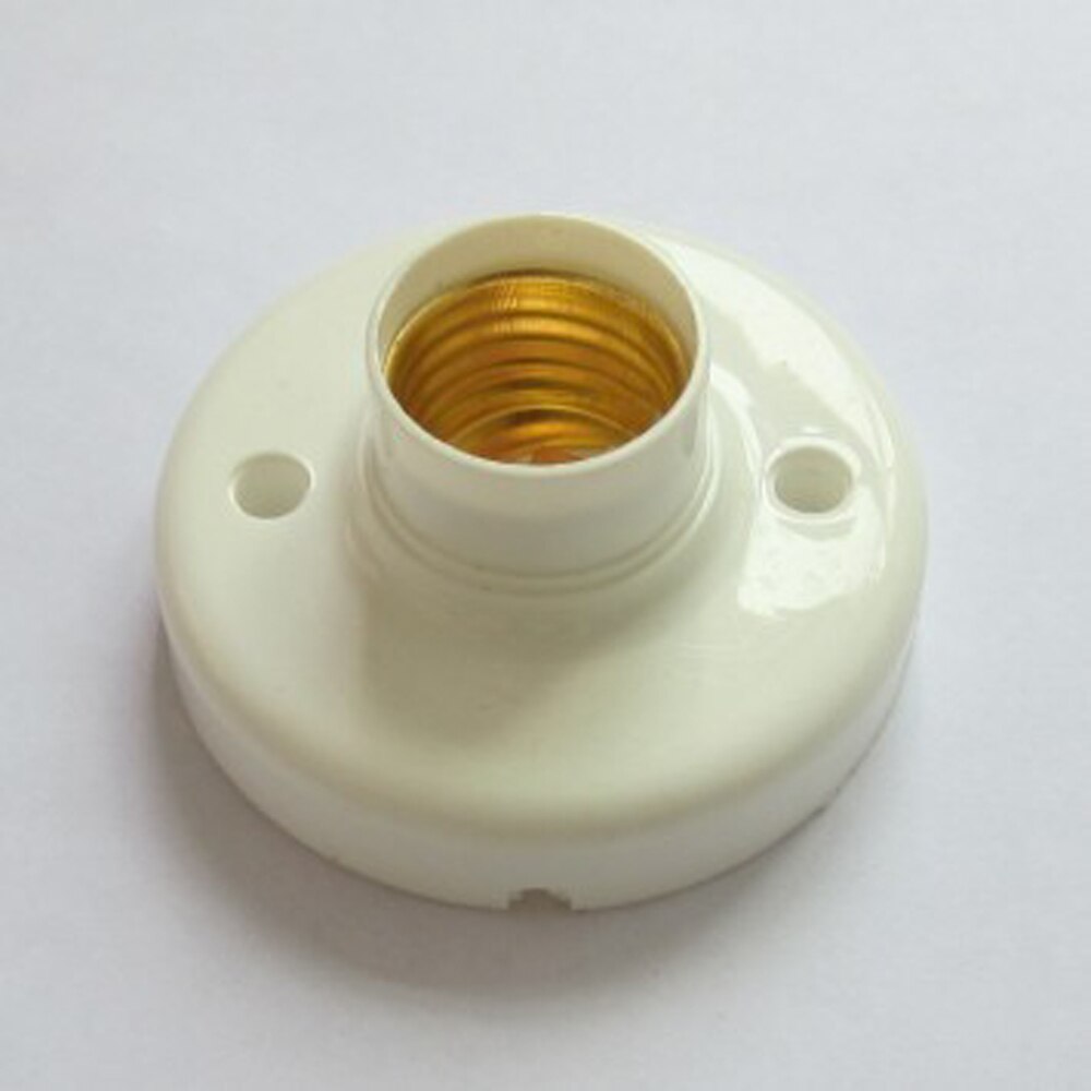 1pcs E27 lamp holder, Round Lamp Bulb Socket Bases White lamp holder, flame retardant PBT,