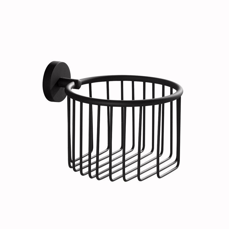 simple Tissue basket Holder Brass Paper basket Beautiful Bathroom Accessories Wall Mounted: elegant black