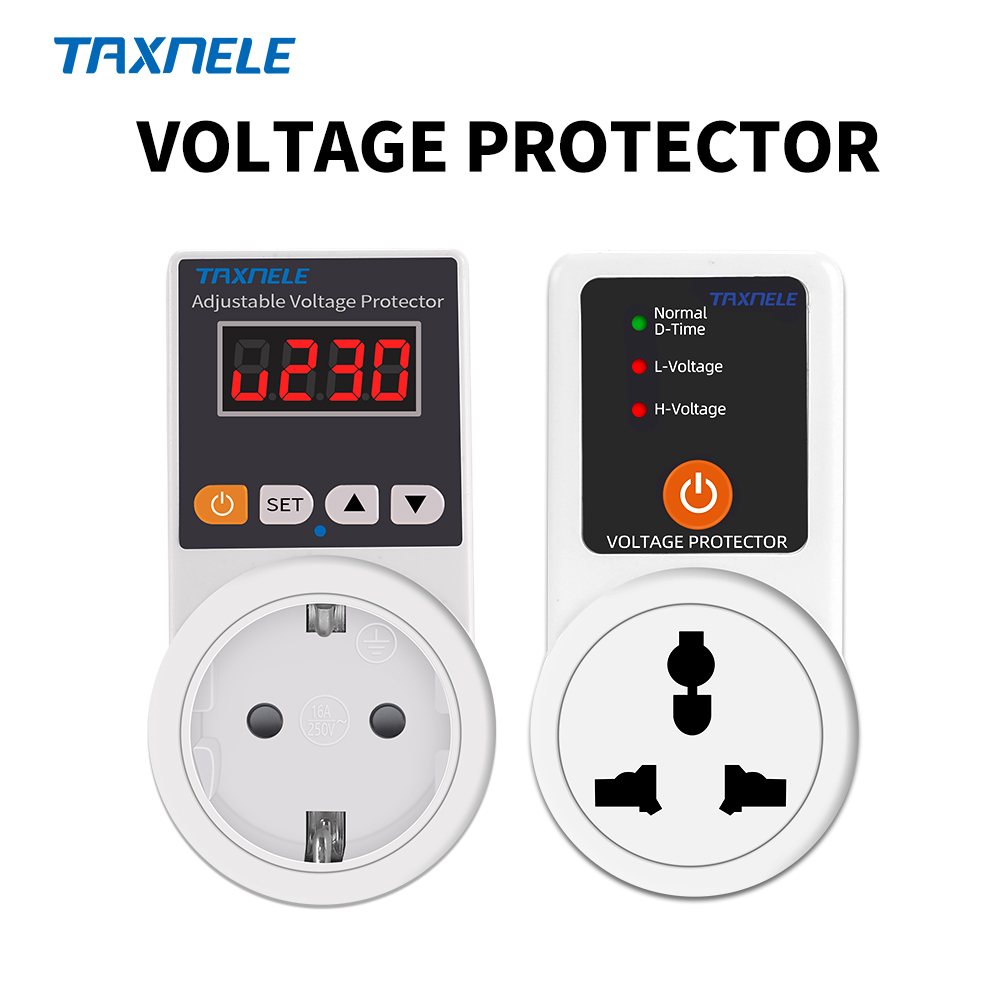 Automatic Voltage Protector Socket AC 220V Adjustable 16A Power Surge Protector EU Plug Socket Voltage Safe Refrigerator Protect