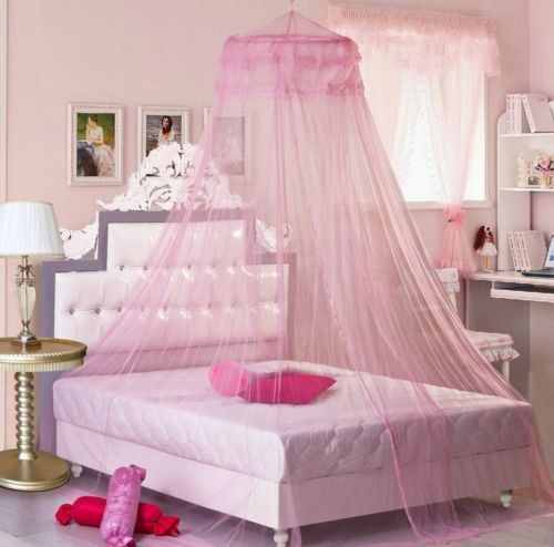 Baby Infant Nursery Mosquito Bedding Crib Canopy Net Crib Netting Hanging Babe Dome Summer: Pink