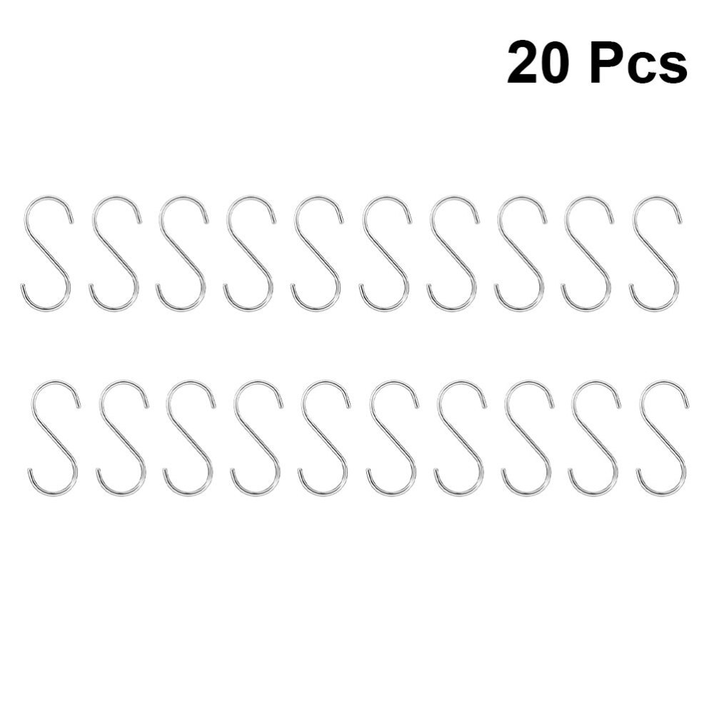 20Pcs Haken Lichtgewicht Duurzaam S Vorm Rvs Haken Voor Keuken