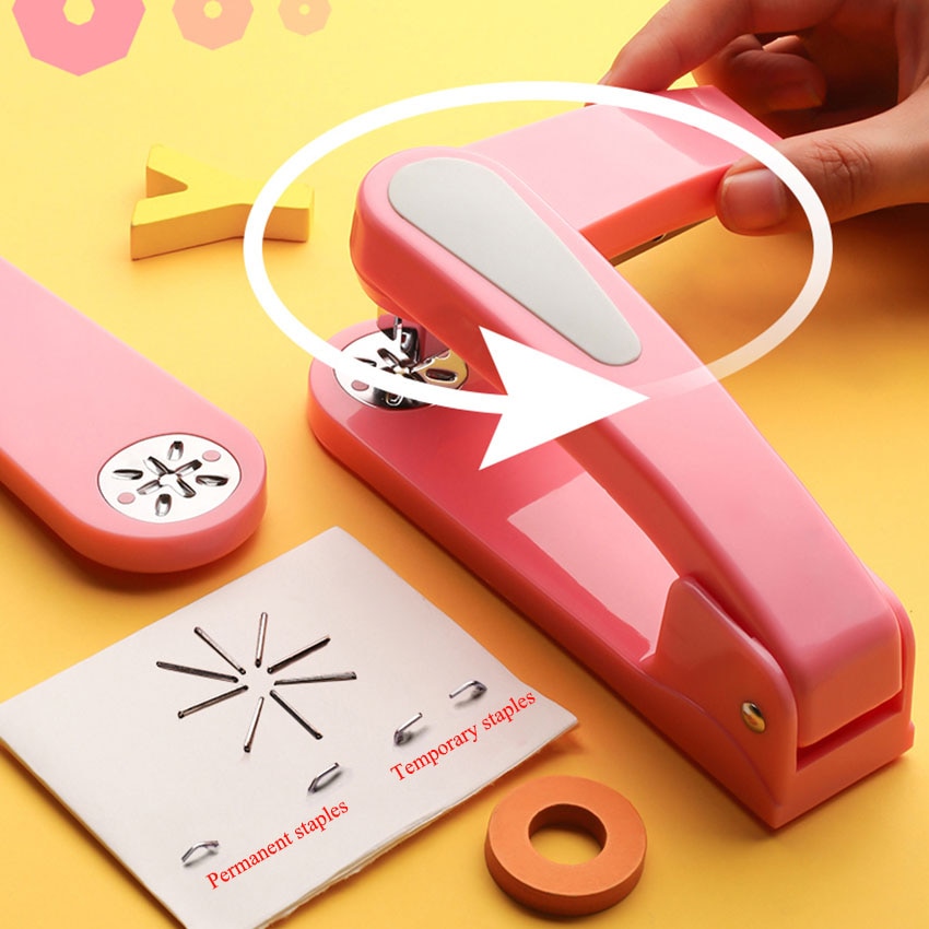 Grapadora multifuncional con rotación de 360 grados, grapadora de encuadernación de costura central de 9cm, grapadora de datos de archivo de encuadernación de estudiantes de oficina, uso de grapas 24/6
