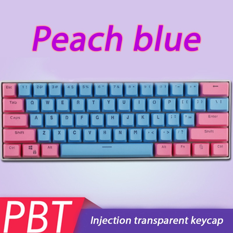 61-key OEM Profile Korean Keycaps PBT Korean keycap two-color injection + transparent keycap mechanical keyboard