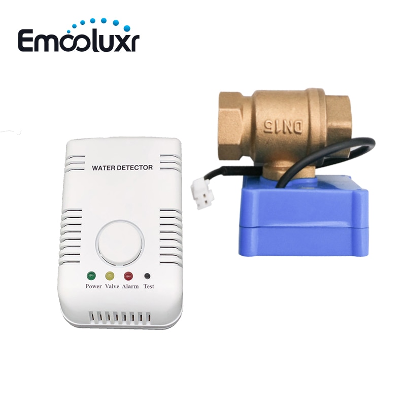 Leakage Protection Water Alarm System with DN15 BSP Brass Ball Valve 1/2 INCH Valve and 2pcs Sensitive Sensor Wire Probe