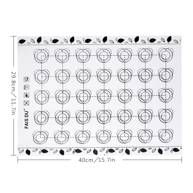FAIS DU Macaron Silicone Baking Mat Non-Stick Cookie Pad Fondant Bakeware Oven Home for Cakes Pastry Tools Rolling Dough Mats