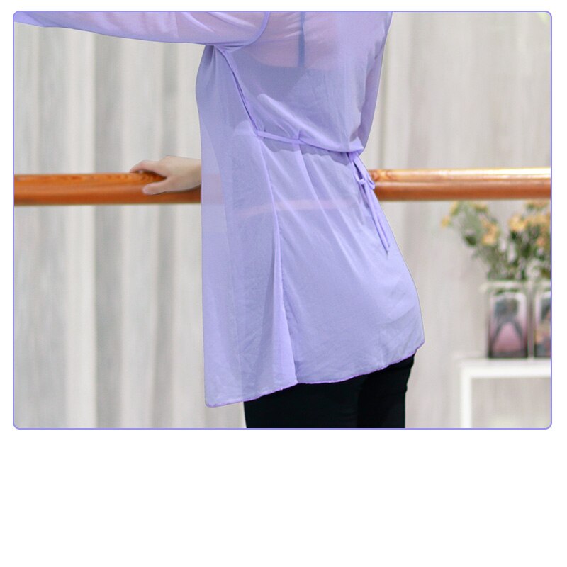 Women Mesh Ballet Dance Overall Flare Sleeve Adults Girls Women Ballet Tops Wrap Dance Coats