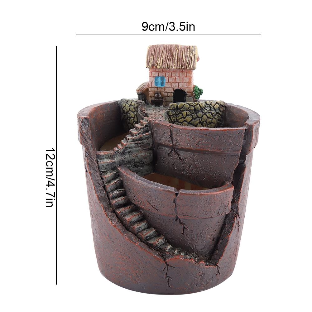 Pot de fleurs en forme de Cactus | En résine, en forme de château, Pot de fleurs Succulent, pour décor de maison