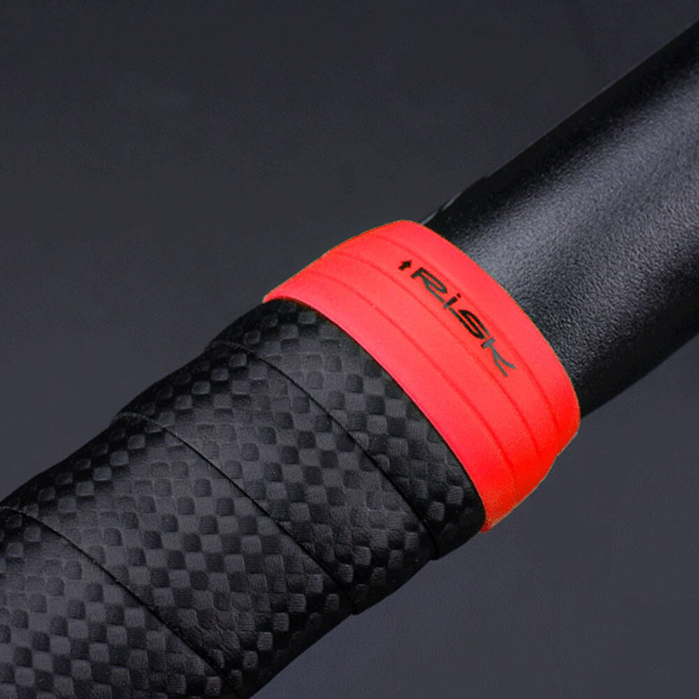 1 Pair Silicone Cycling Handlebar Tape Fixing Sleeve Waterproof Rubber Anti-Skip Road Bike Plugs Protective Ring