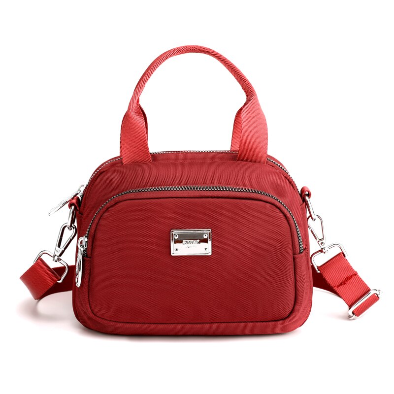 Vrouwen Messenger Bags Nylon Koppelingen Luxe Tote Packet Vrouwelijke Vintage Schouder Crossbody Tas Dames Handtas: Rood