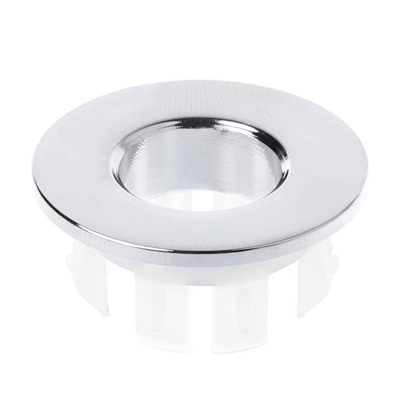 Bathroom Basin faucet Sink Overflow Cover Brass Six-foot Ring Insert Replacement Y4QC: Sliver