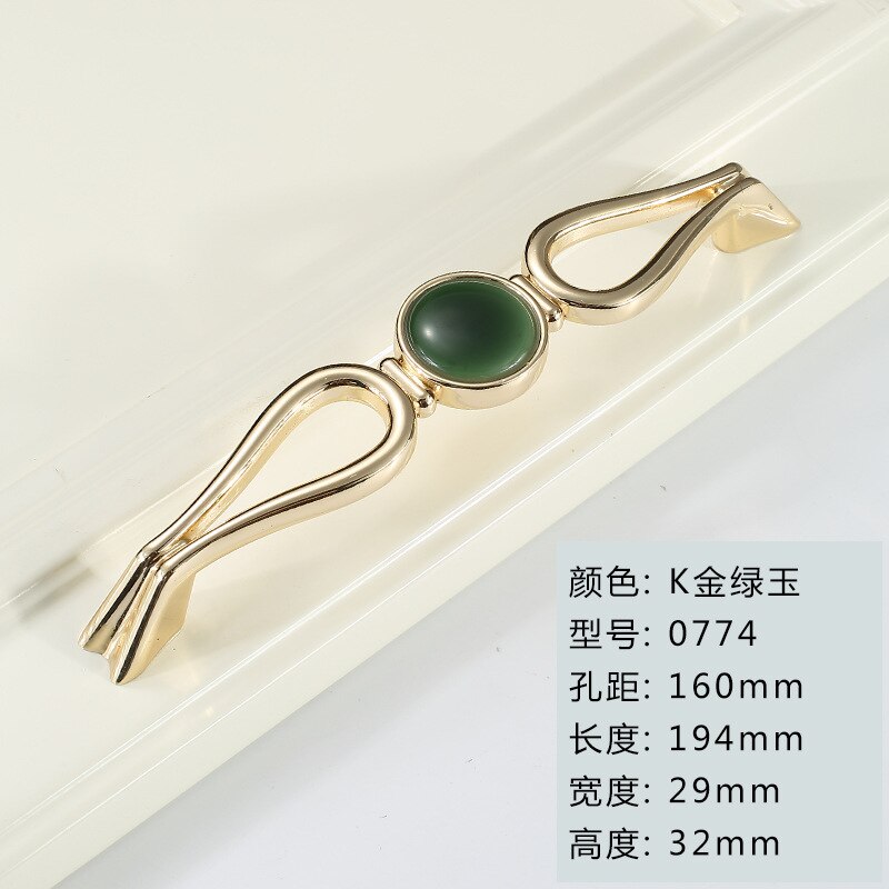 Light Luxury Modern Gold Cabinet Handles Knobs Drawer Pulls Kitchen Door Handles Furniture Handle Cabinet Door Hardware: hole 160mm