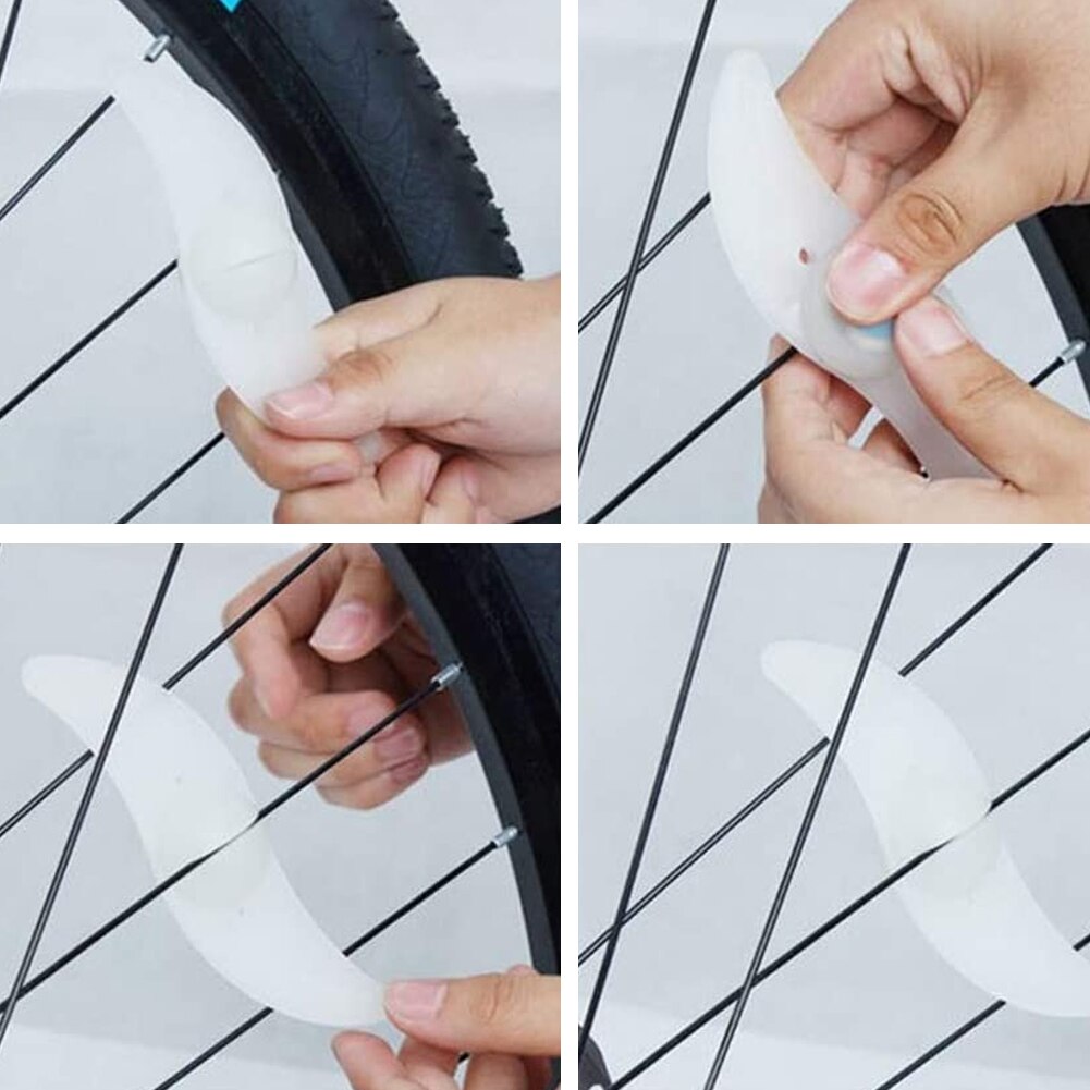 Fiets Sprak Licht 4 Stuks Waterdichte 3 Verlichting Mode Led Fiets Wiel Licht Installeren Fiets Veiligheid Waarschuwingslampje Met batterij