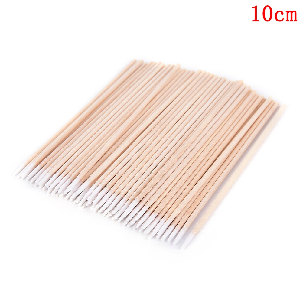 Wattenstaafje Gezondheid Make-Up Cosmetica Oor Schoon Wattenstaafje Stick Knoppen Tip Voor Medische 7.5Cm/10Cm Hout katoen Hoofd Wattenstaafje 100Pcs: 2