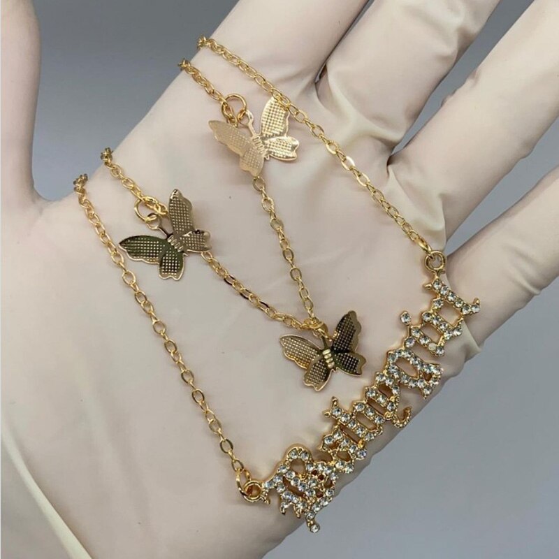 Babygirl halskæde til kvinder mor zirkon bogstav navn initial choker vedhæng halskæder smykker bijoux femme bff