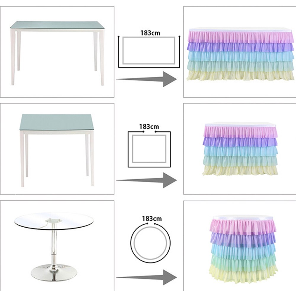 Falda De mesa De gasa con tema De unicornio, falda De mesa De princesa, Decoración De cumpleaños, tul, Bleu, Nappe De mesa, aniversario De boda