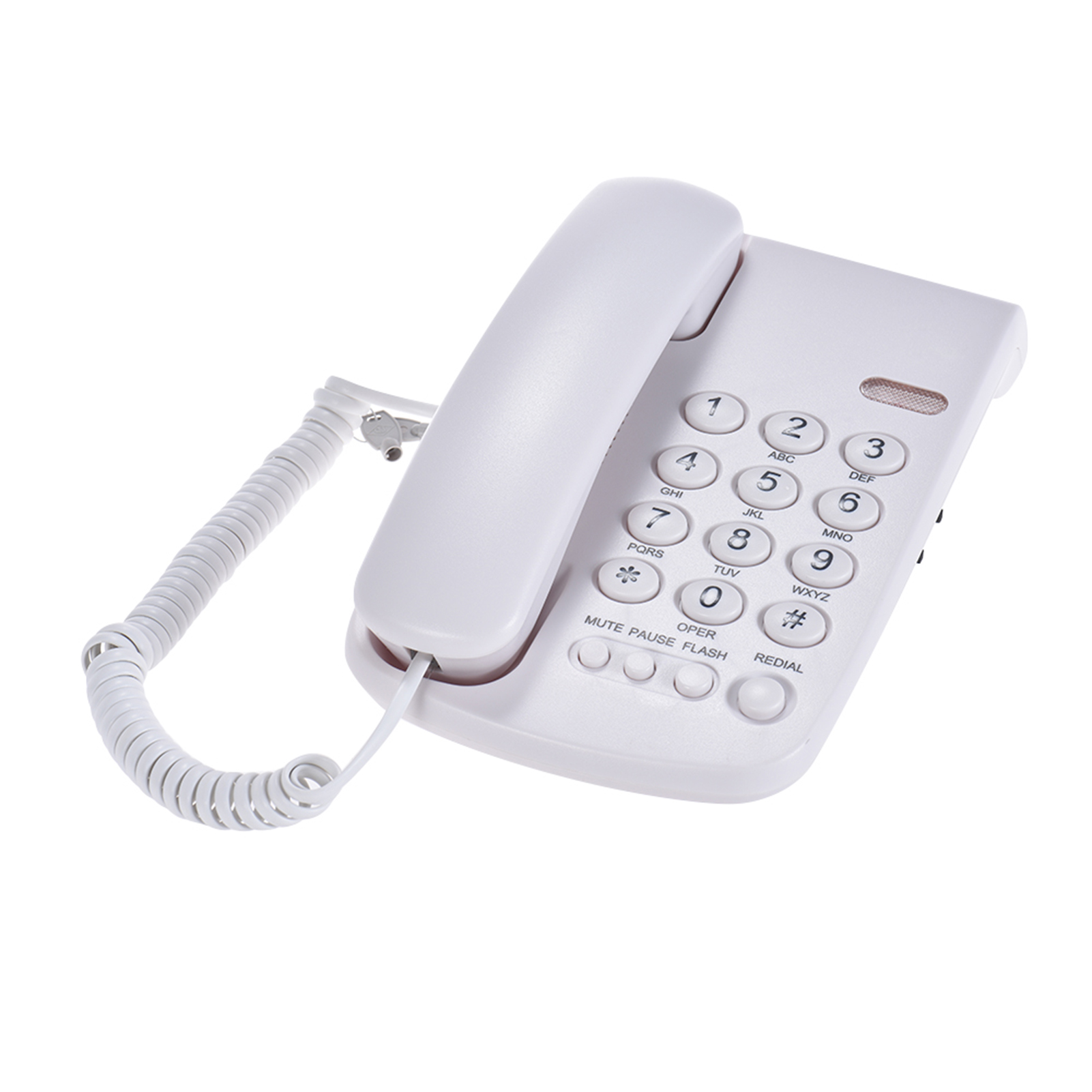 Portable Corded Telephone Phone Wall Mountable Base Handset for House Home Call Center Office Company Hotel: white