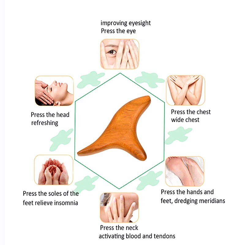 Masajeador trigonométrico para el cuerpo del pie, tabla triangular de madera para masaje, Shiatsu, tailandesa, para la circulación sanguínea