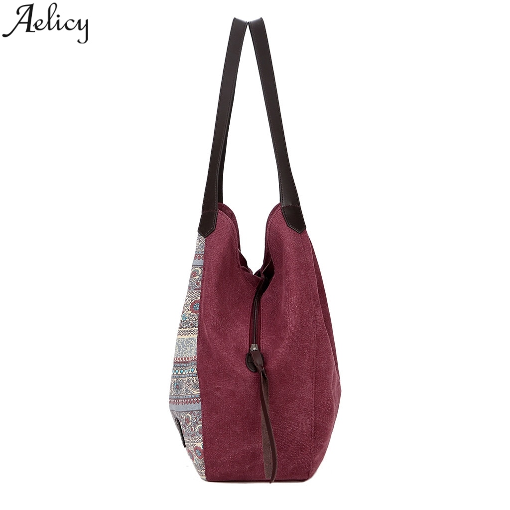 Sac à main en toile souple aelglacé pour femmes Style ethnique grande capacité sac à main de imprimé sac à bandoulière offres spéciales