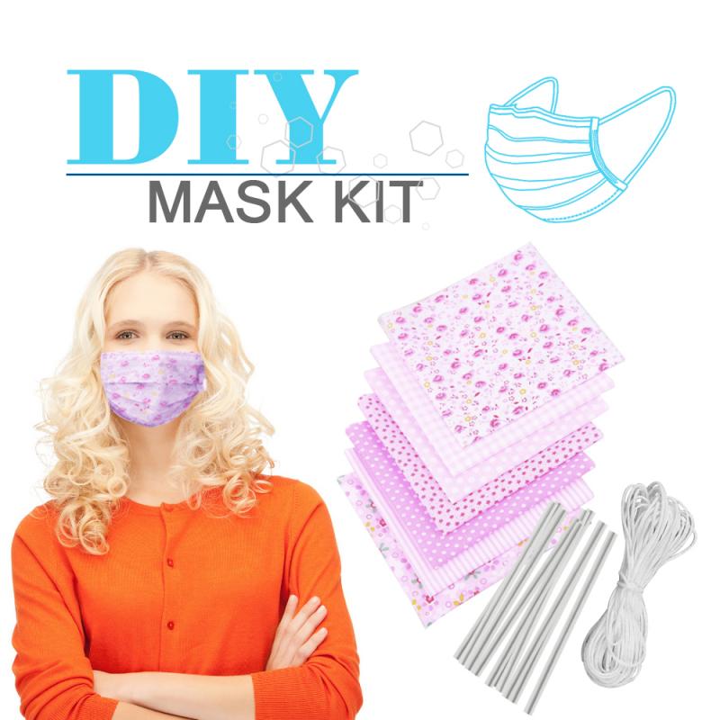 Maske DIY Handgemachte Tuch Maske Abdeckung Stoff Bausatz Freies Elastische Seil Nase Brücke Streifen DIY Machen Handwerk NäHenne Zubehör