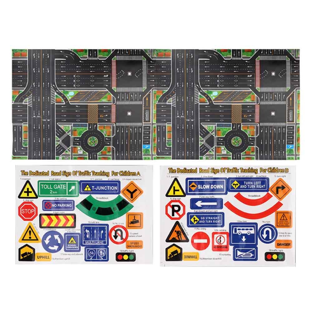 Teaching Edition Adult Children Learning Urban Traffic Rules Pure Route Parking Map Game Pad English Teaching Edition Road Sign