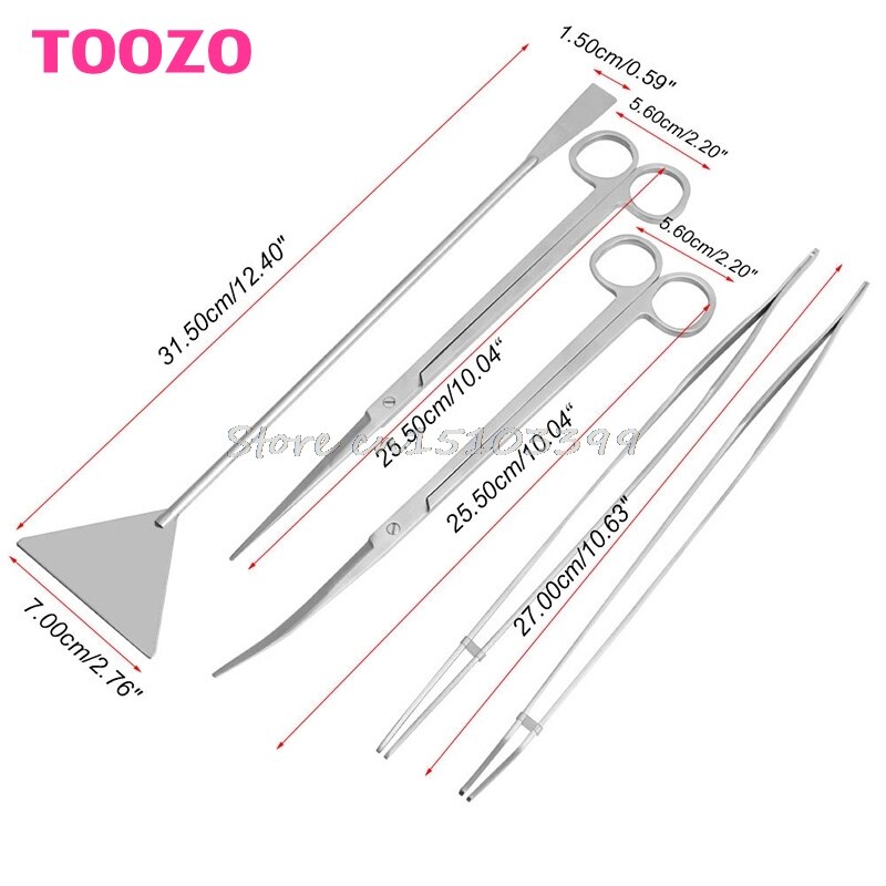 3/5Pcs Aquarium Onderhoud Gereedschap Kit Pincet Schaar Voor Levende Planten Gras G08 Rental &