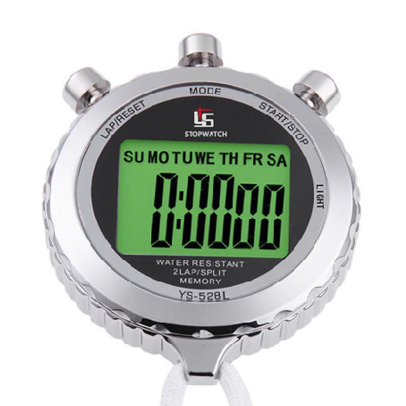 Stille Stopwatch Met Licht 0.01 S Nauwkeurigheid Countdown Timer Sport Stopwatch 7.4X6X1.5 Cm
