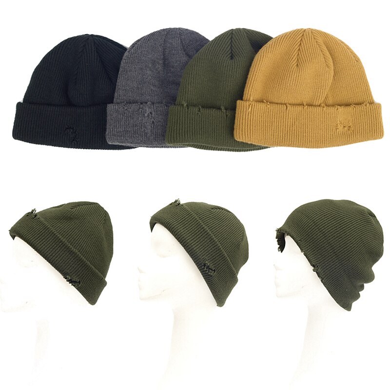 Docker Gebreide Hoeden Voor Vrouwen Gildkruid Mannen Beanie Hat Winter Retro Brimless Meloen Cap Manchet Docker Visser Mutsen Hoeden Voor mannen