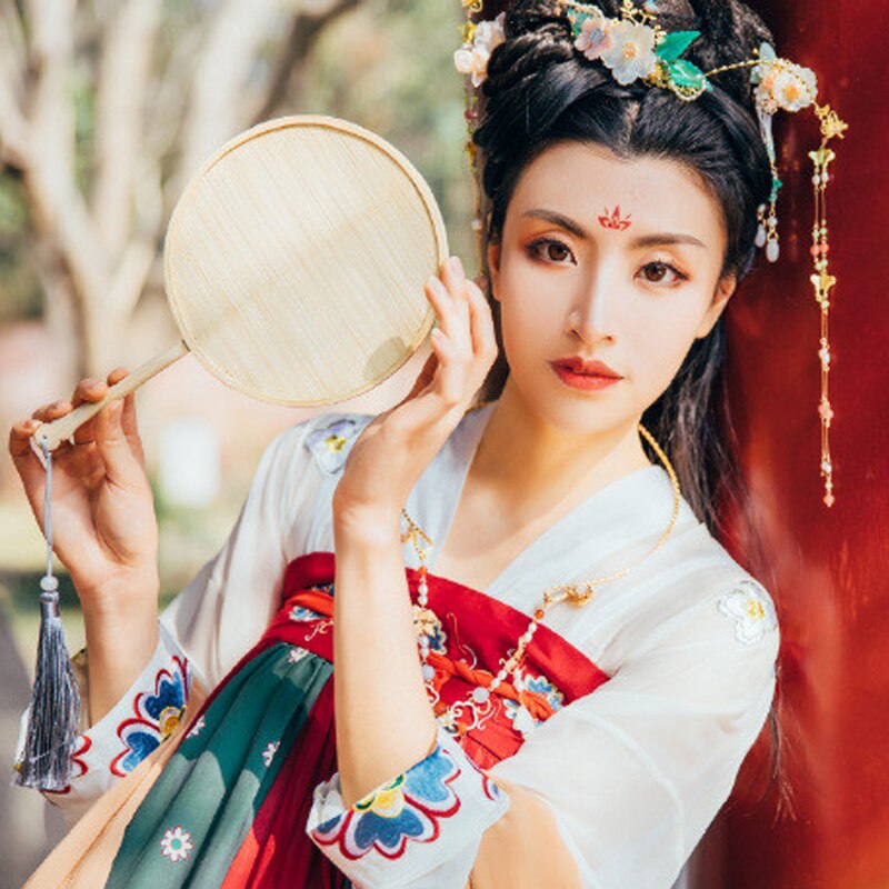 traje Hanfu Dinastía Tang vestido femenino antiguo chino danza folclórica tradicional ropa de etapa mujeres Hanfu DQL1683