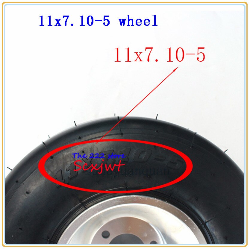 DIY rear Wheel GO KART KARTING ATV UTV Buggy Quad Rear wheel 11X7.10-5 tubeless tyre Vacuum Tire with aluminum rim 5 inch wheel