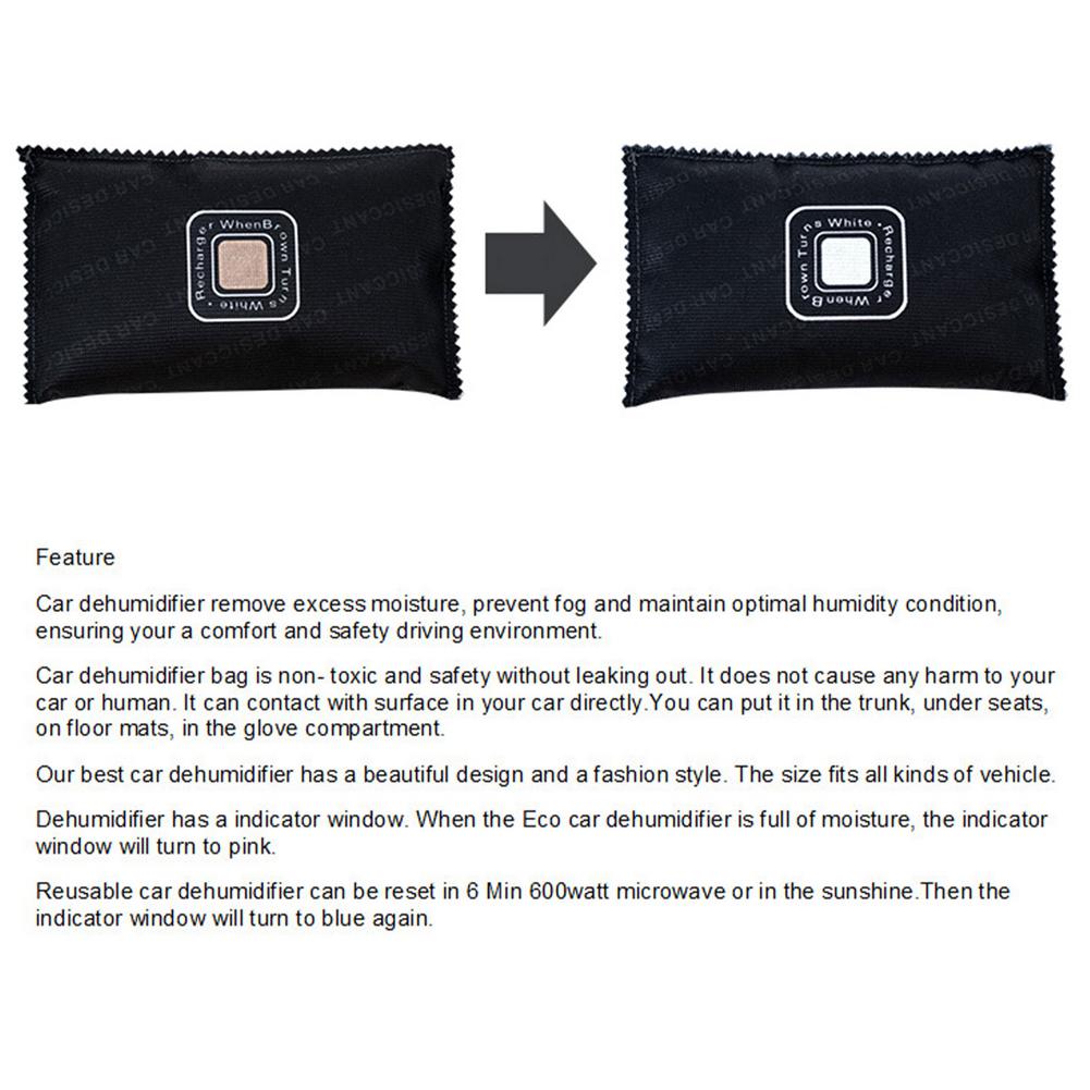 Car Interior Dehumidifier Color-changing Non-Toxic Silicone Dehumidification Charcoal Bag Recycle Durable Newest Reusable H