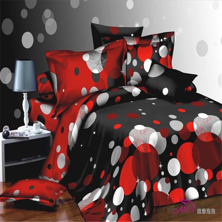 Parure de lit à motif Floral, Rose rouge et noire, ensemble pour literie Queen Size, couette non incluse: Beige