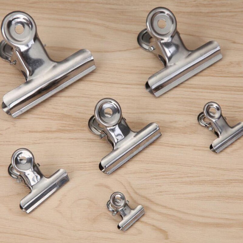 6PCS Office supplies stainless steel round head clamp 75MM long invoice clip