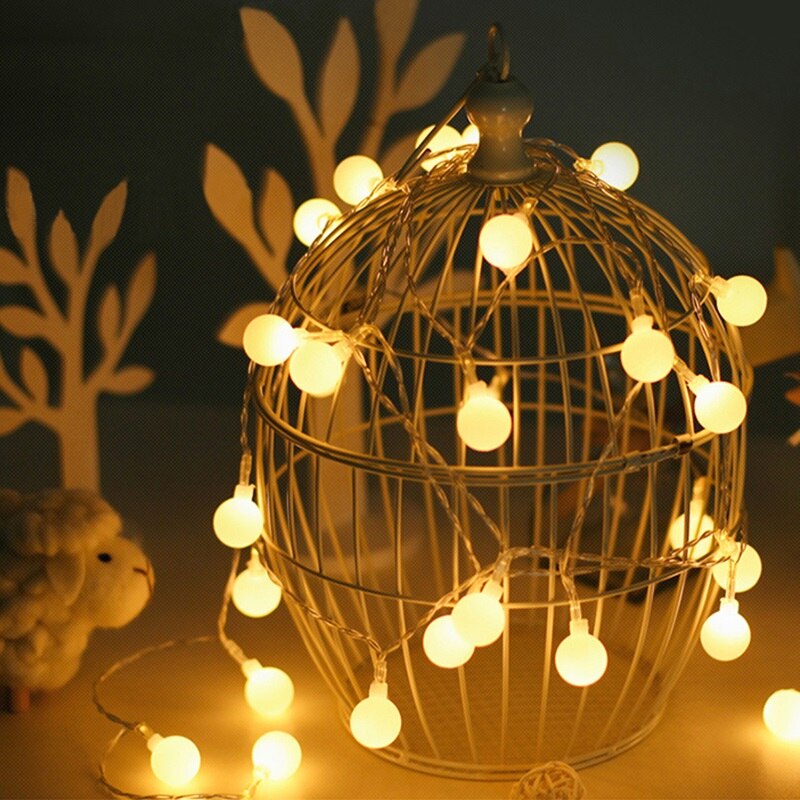 Lyskugle led string belysning usb lampe pære lys string vandtæt udendørs bryllup julefest dekoration