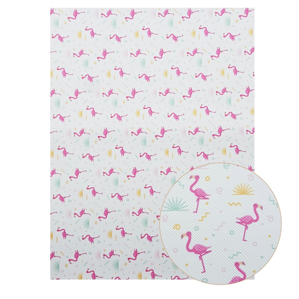 22*30cm a4 tyglakan i konstläder flamingo unicorn utskrift söta djur rosett tyg gör det själv handväskor material syntetiskt läder: 16