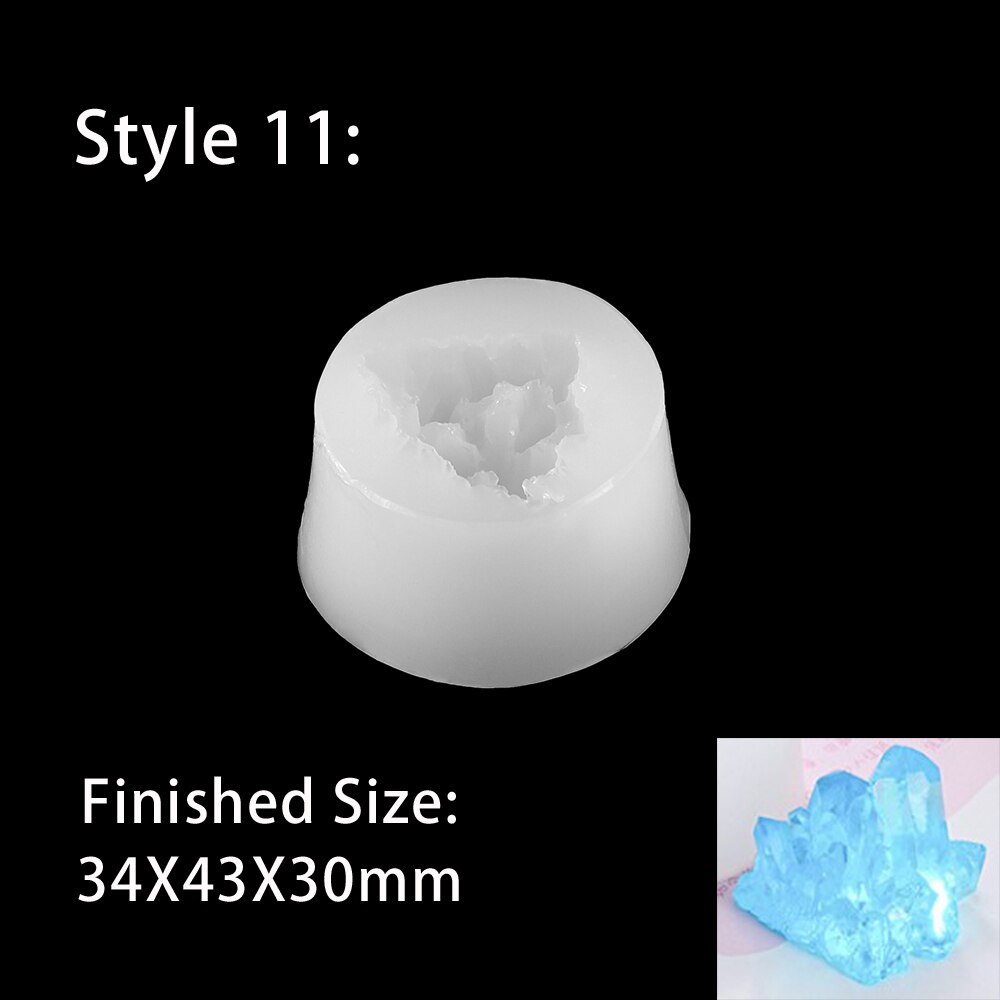 20 stylów wyczyść rudy bryła kryształowa epoksydowa formy żywiczne różne kształty Spar dla żywicy epoksydowej odlewania formy biżuteria silikonowa Making: style 11