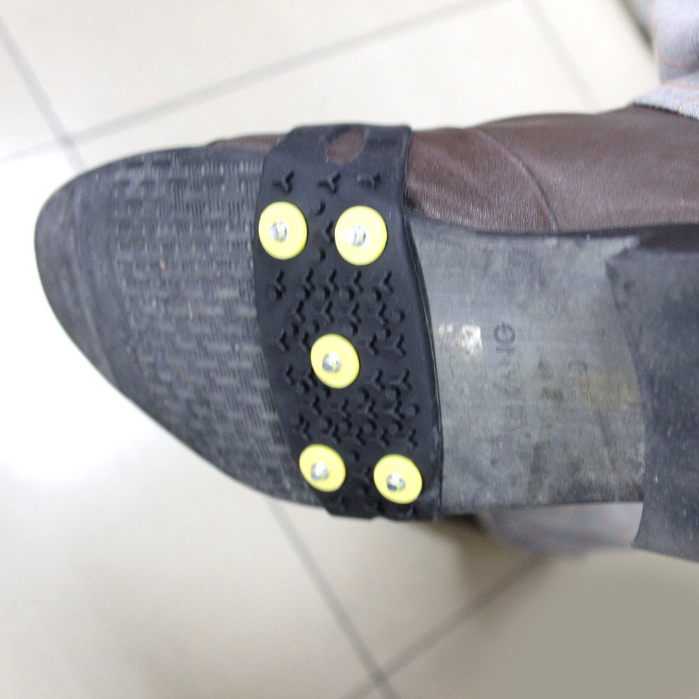 1 Paar Sneeuw Ijs Klimmen Antislip Spikes Grips Stijgijzers Schoenplaten 5-Stud Schoenen Cover