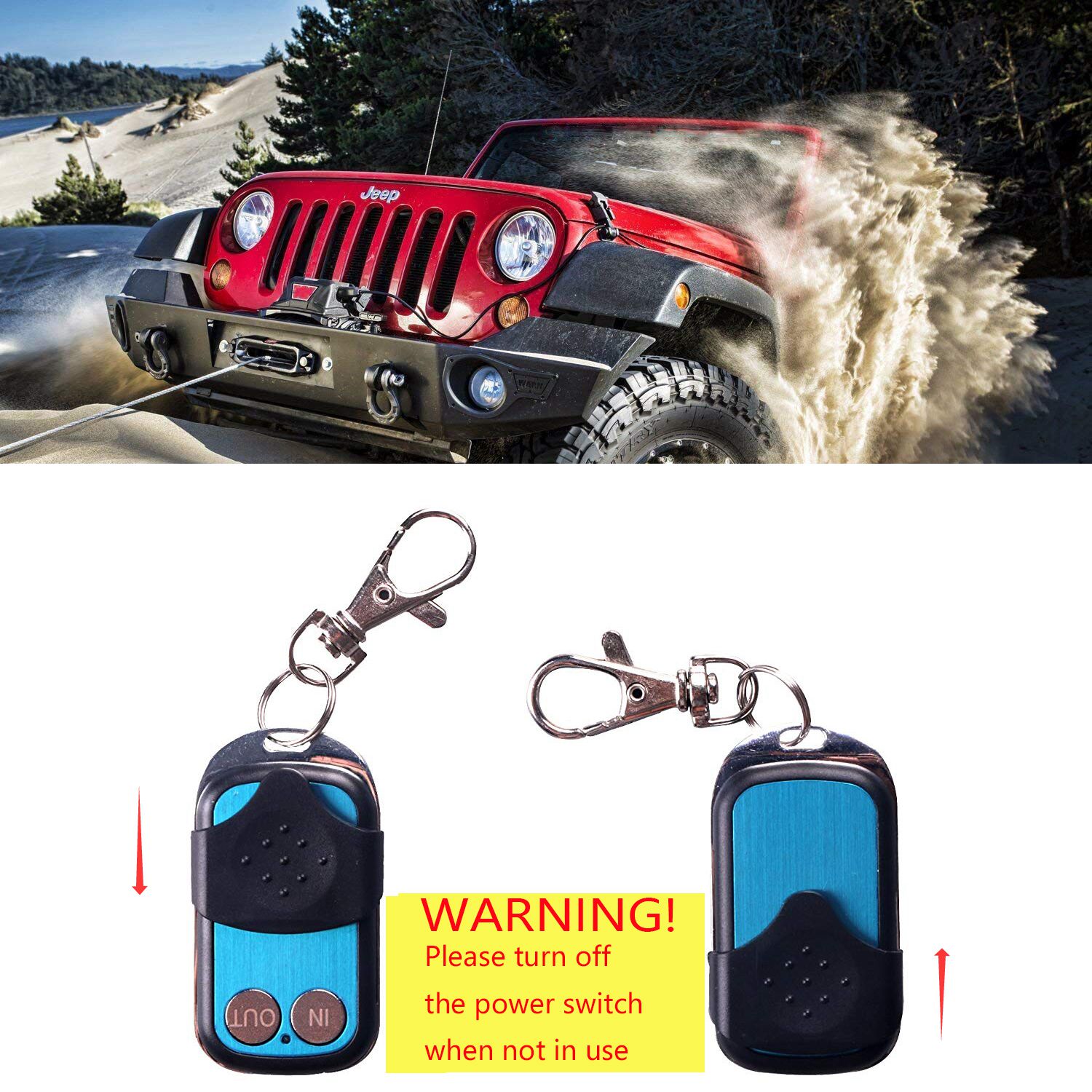 12V 24V Recovery Wireless Winch Remote Control Kit for Truck ATV SUV Handset Switch Controller 75ft Universal Electric Smart Winch Wireless Remote Control Switch